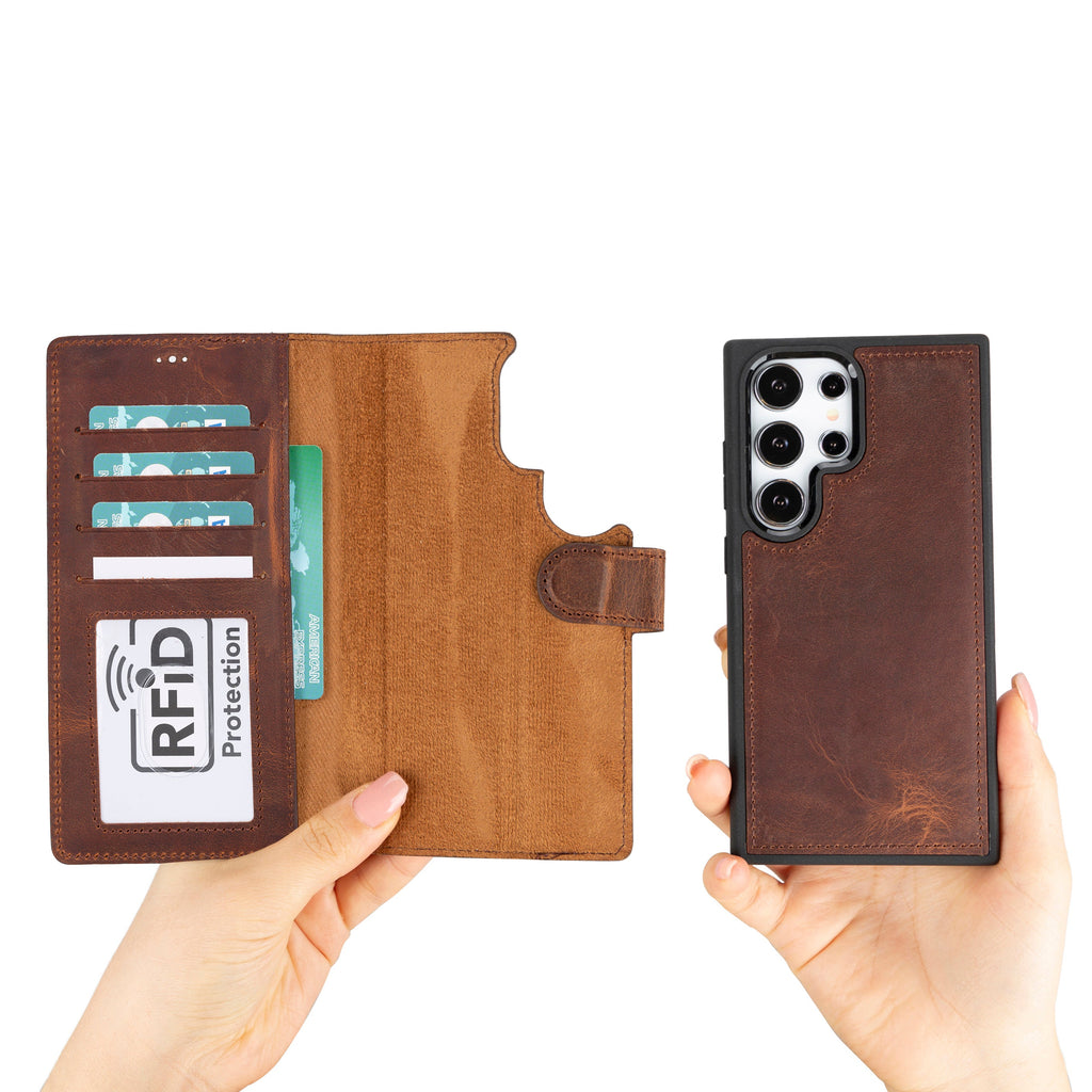 Samsung Galaxy S24 Ultra Leather Detachable Wallet Case