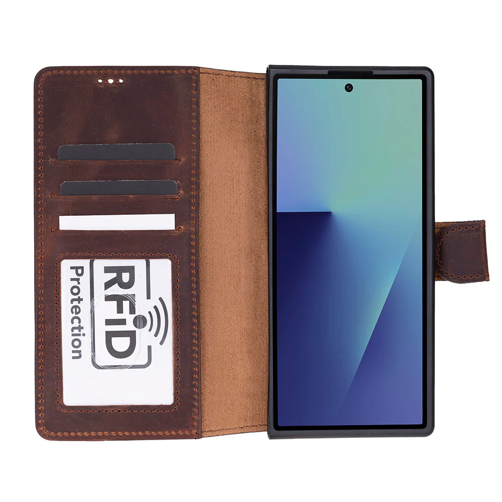 Samsung Galaxy Z Fold 7 Detachable Leather Wallet Case