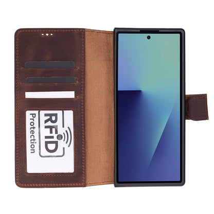 Samsung Galaxy Z Fold 7 Detachable Leather Wallet Case