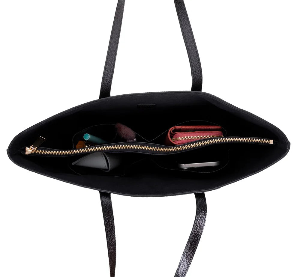 Solea Large Leather Shoulder Bag with Suede Lining