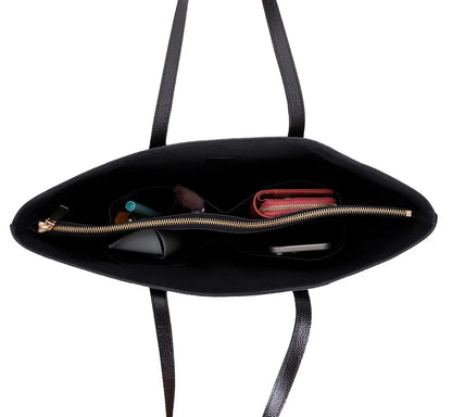 Solea Large Leather Shoulder Bag with Suede Lining