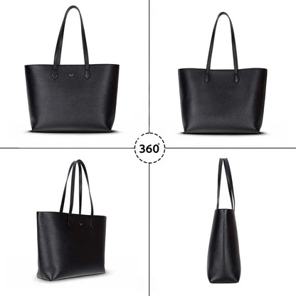 Solea Large Leather Shoulder Bag with Suede Lining