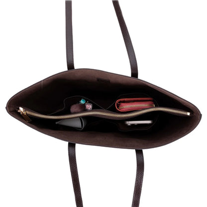 Solea Large Leather Shoulder Bag with Suede Lining