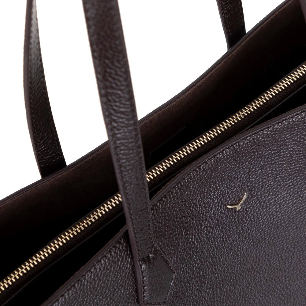 Solea Large Leather Shoulder Bag with Suede Lining