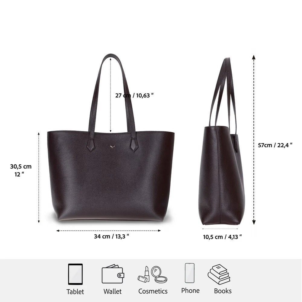 Solea Large Leather Shoulder Bag with Suede Lining