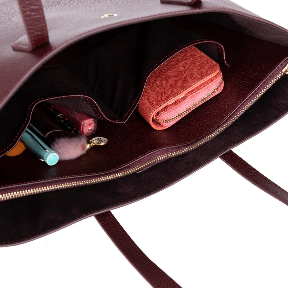Solea Large Leather Shoulder Bag with Suede Lining