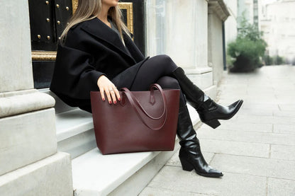 Solea Large Leather Shoulder Bag with Suede Lining