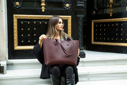 Solea Large Leather Shoulder Bag with Suede Lining