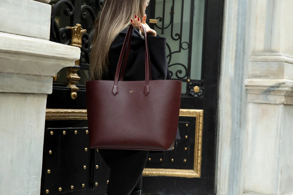 Solea Large Leather Shoulder Bag with Suede Lining