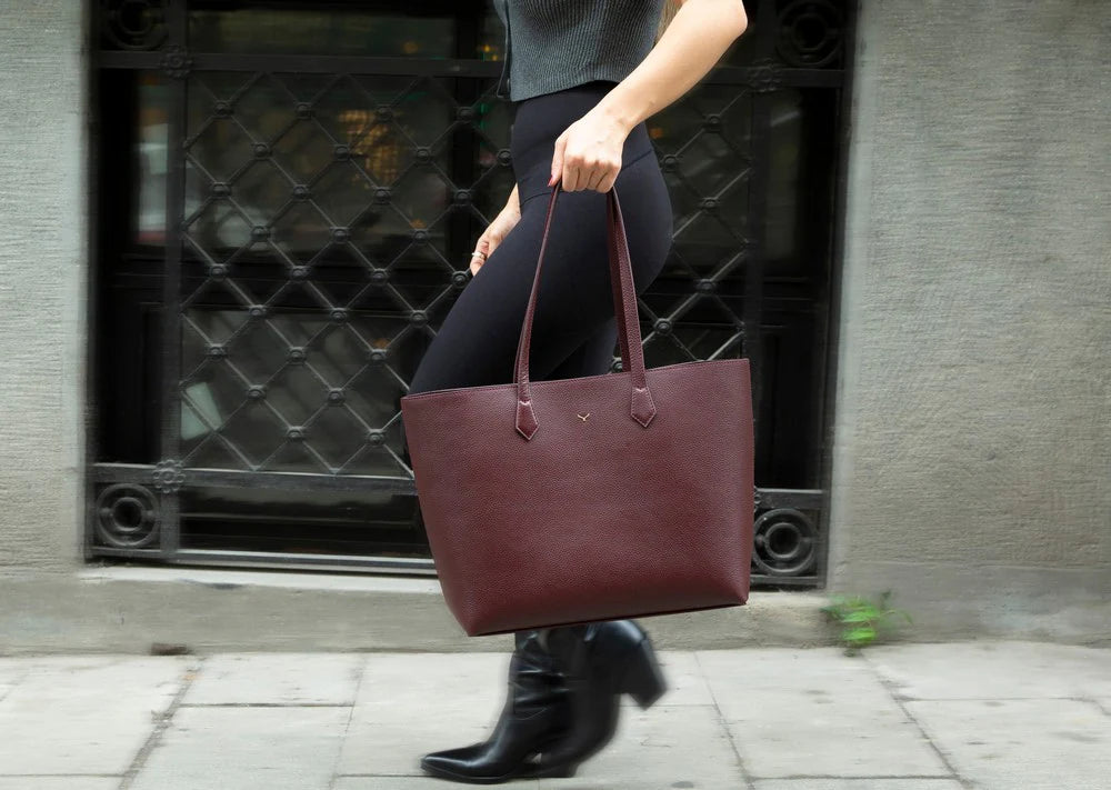 Solea Large Leather Shoulder Bag with Suede Lining