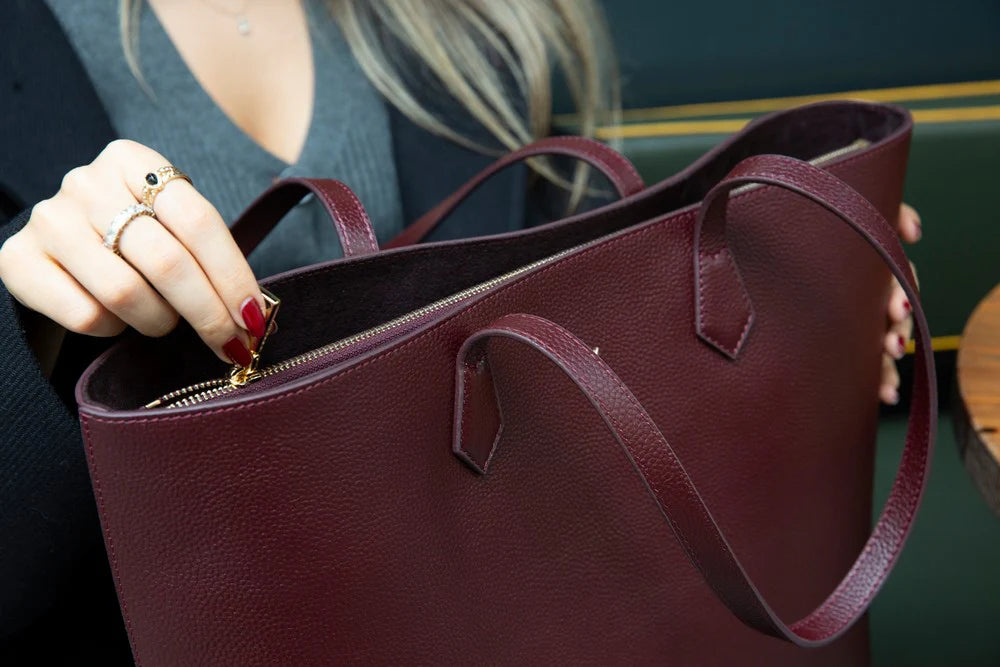 Solea Large Leather Shoulder Bag with Suede Lining