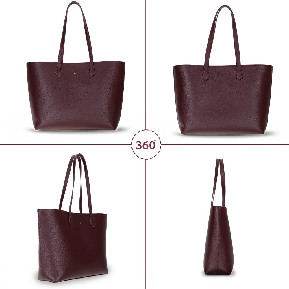 Solea Large Leather Shoulder Bag with Suede Lining