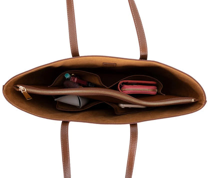 Solea Large Leather Shoulder Bag with Suede Lining