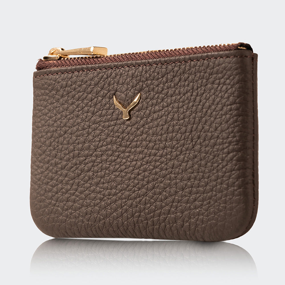 Unisex Leather Coin Purse With Zipper