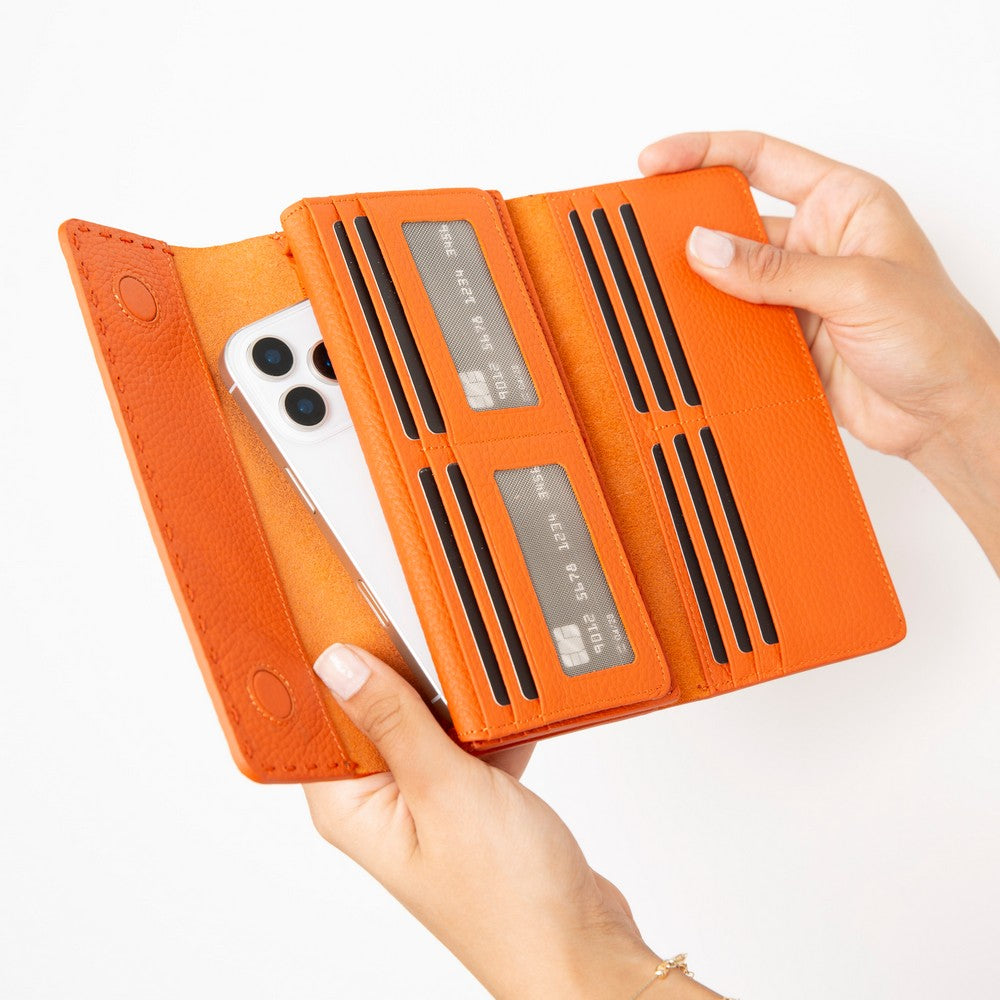 Valora Leather Women’s Wallet  - Phone Holder & Multi-Card Organizer