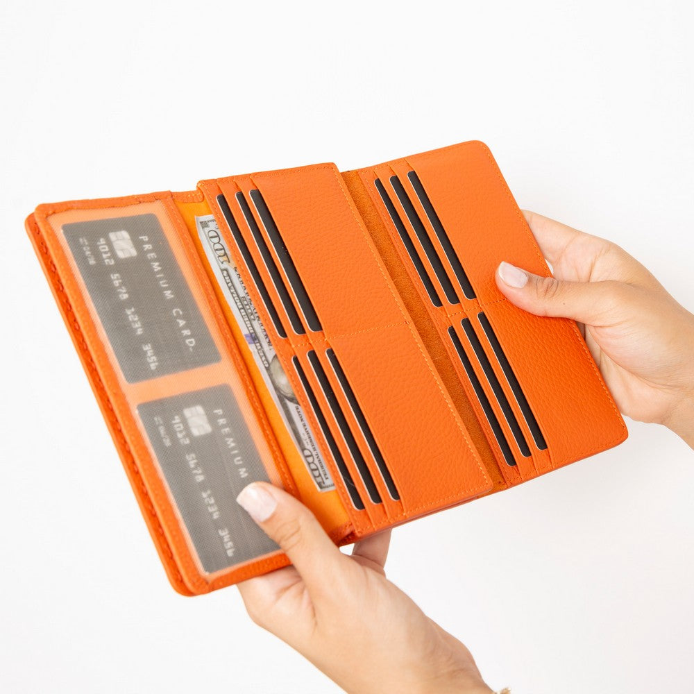 Valora Leather Women’s Wallet  - Phone Holder & Multi-Card Organizer