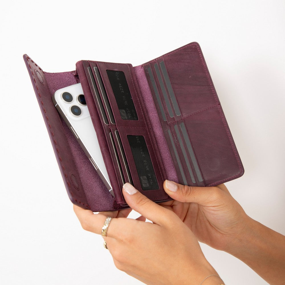 Valora Leather Women’s Wallet  - Phone Holder & Multi-Card Organizer
