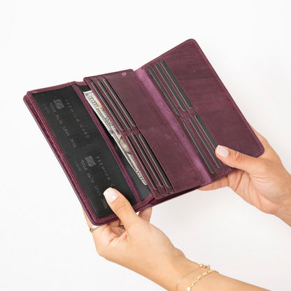 Valora Leather Women’s Wallet  - Phone Holder & Multi-Card Organizer