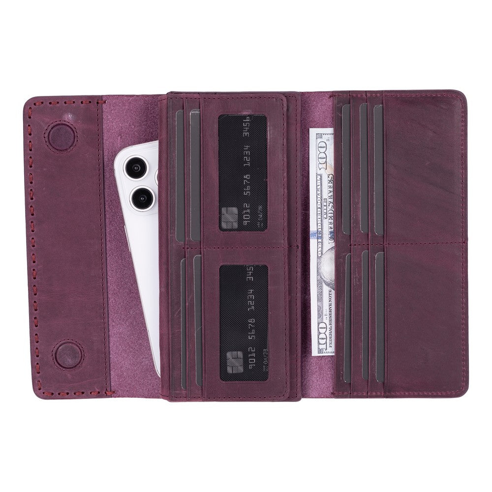 Valora Leather Women’s Wallet  - Phone Holder & Multi-Card Organizer