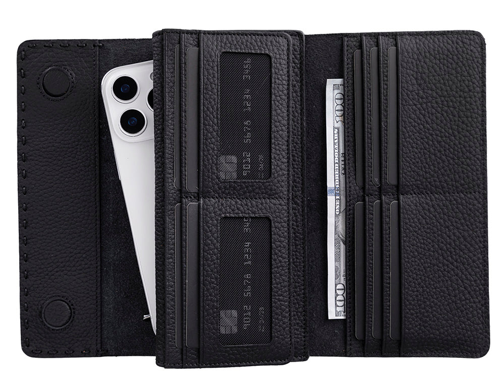 Valora Leather Women’s Wallet  - Phone Holder & Multi-Card Organizer