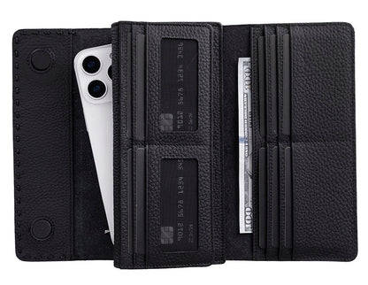 Valora Leather Women’s Wallet  - Phone Holder & Multi-Card Organizer