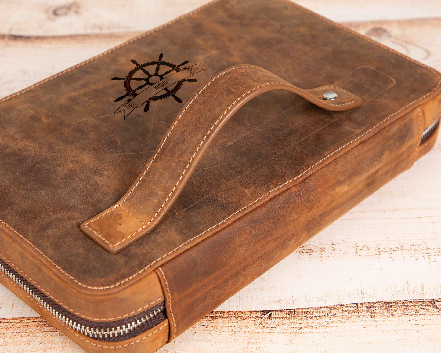 Voyager Leather Travel Cable Organizer Bag