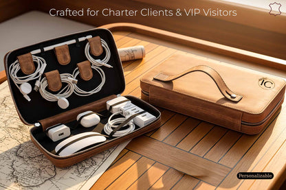 Voyager Leather Travel Cable Organizer Bag