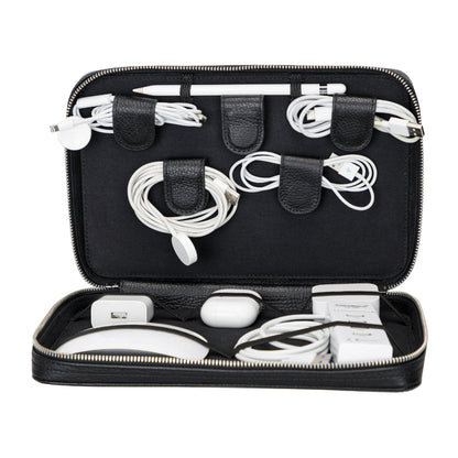 Voyager Leather Travel Cable Organizer Bag