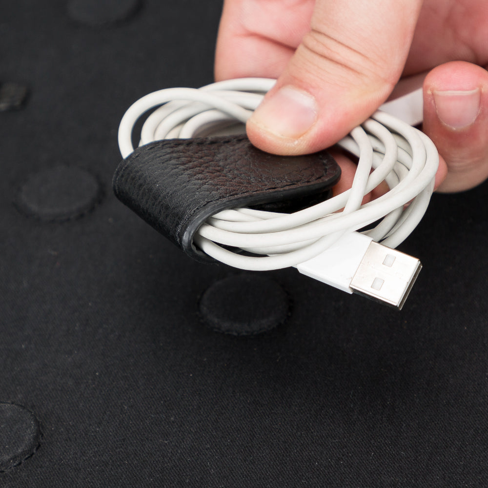 Voyager Leather Travel Cable Organizer Bag