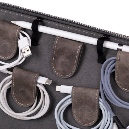 Voyager Leather Travel Cable Organizer Bag