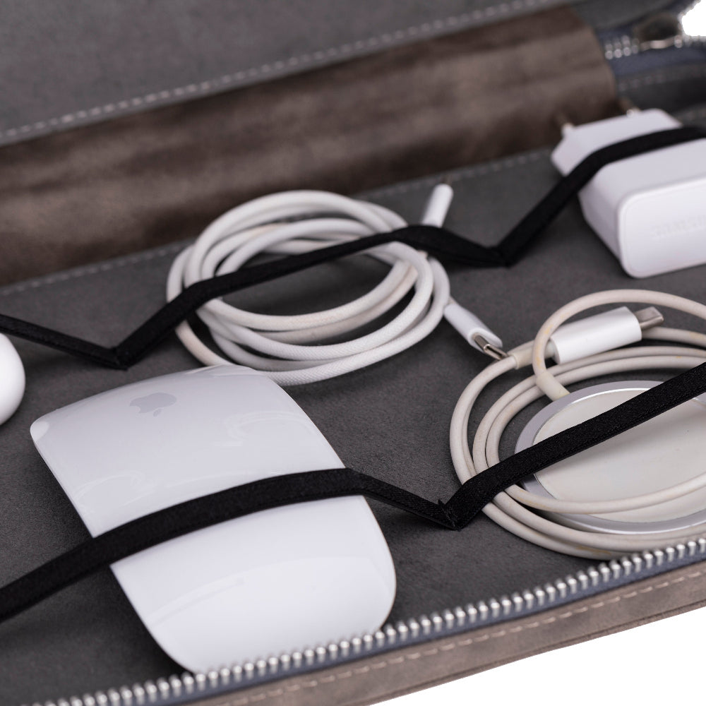 Voyager Leather Travel Cable Organizer Bag