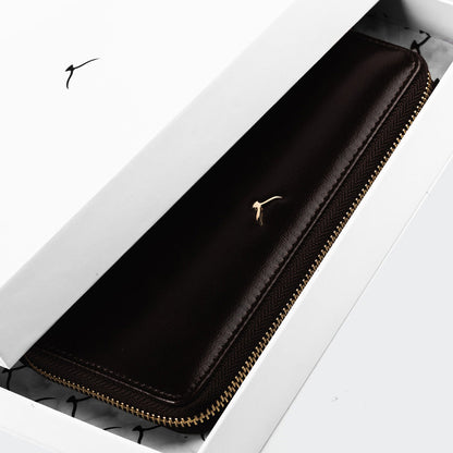 Women Large Leather Wallet With Dual Compartments