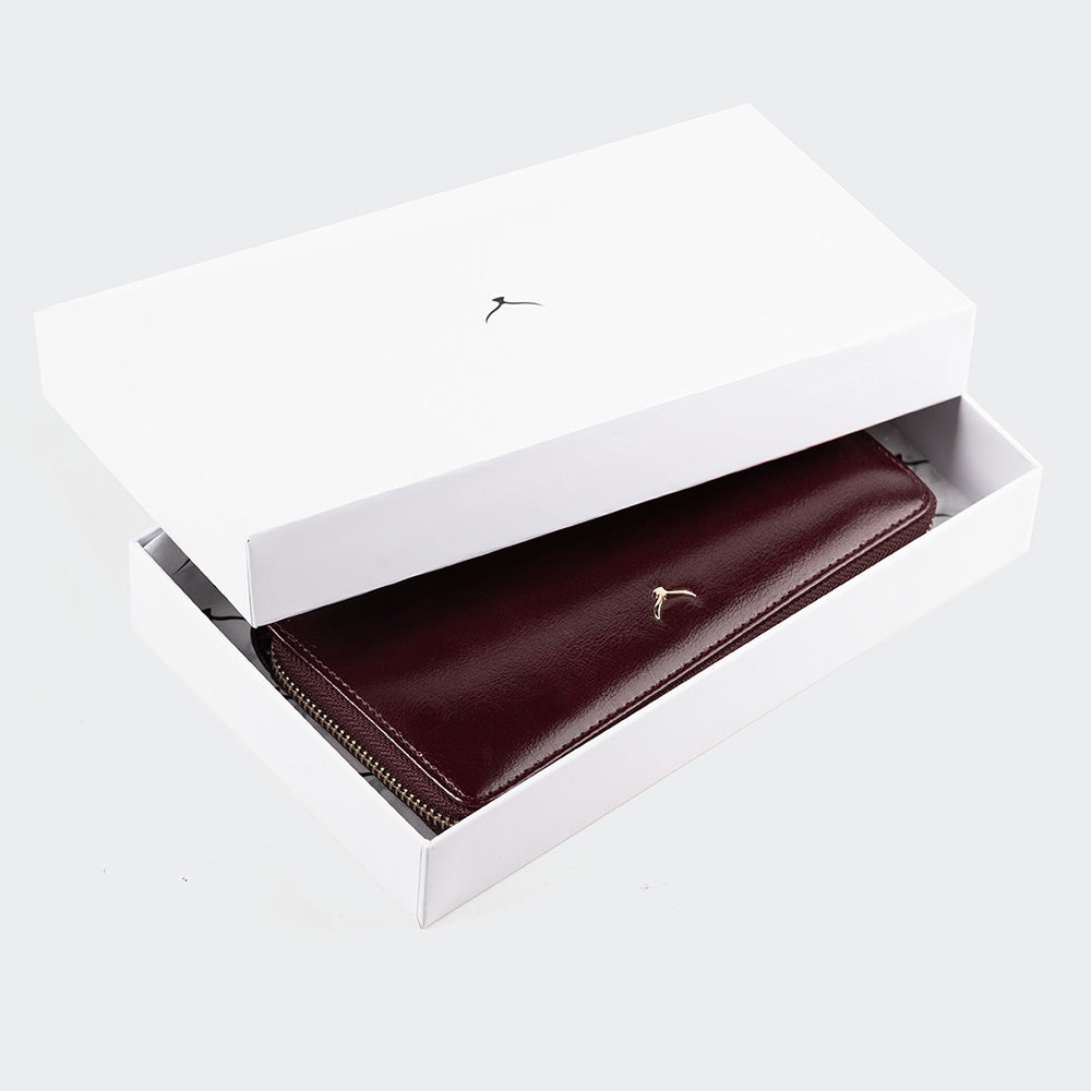 Women Large Leather Wallet With Dual Compartments