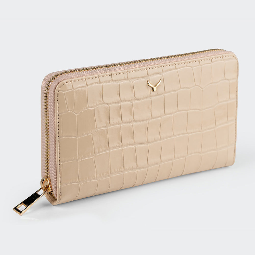 Women Large Leather Wallet With Triple Compartments