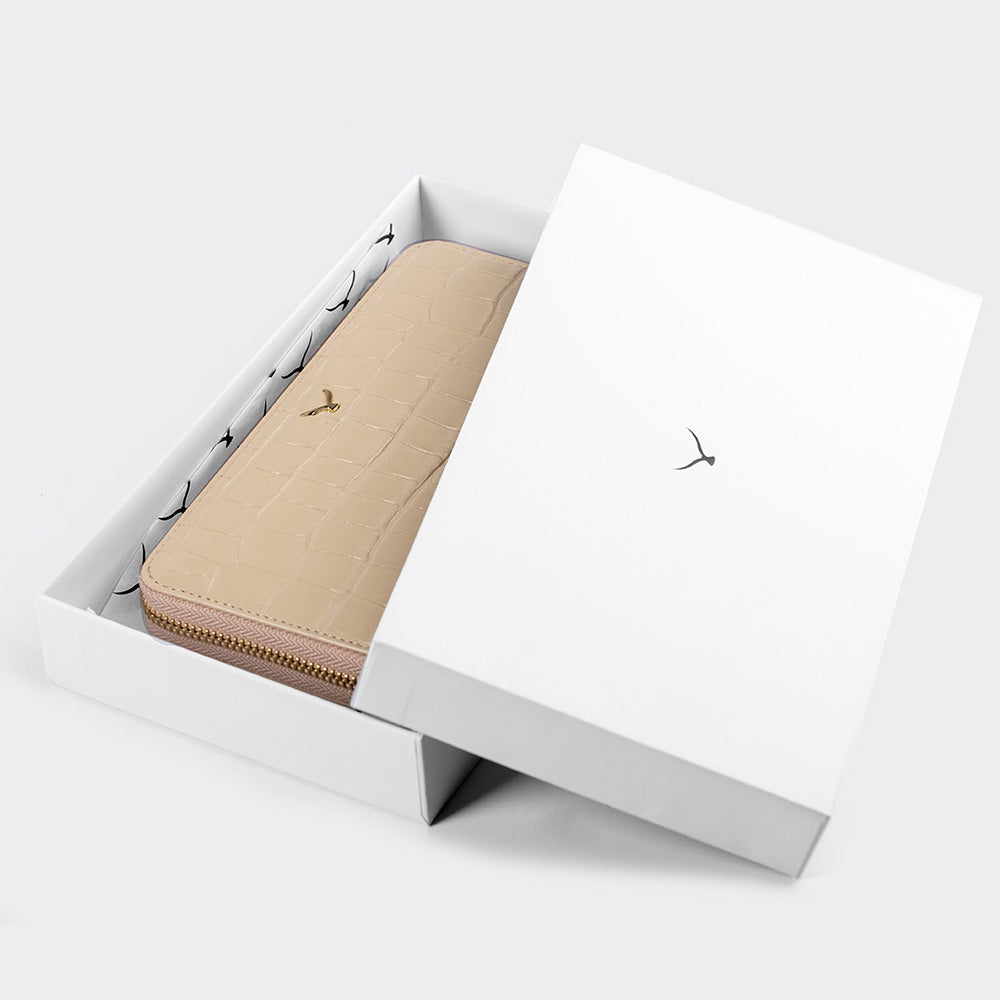 Women Large Leather Wallet With Triple Compartments