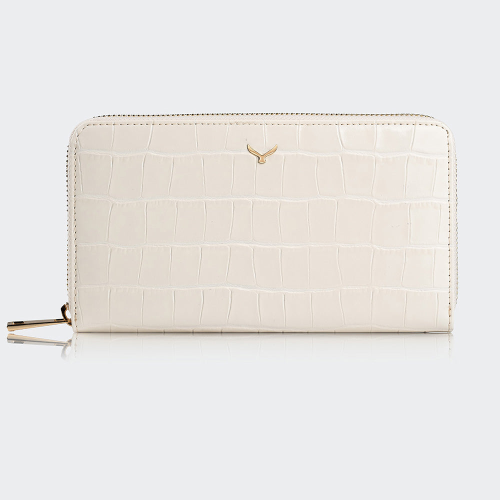 Women Large Leather Wallet With Triple Compartments