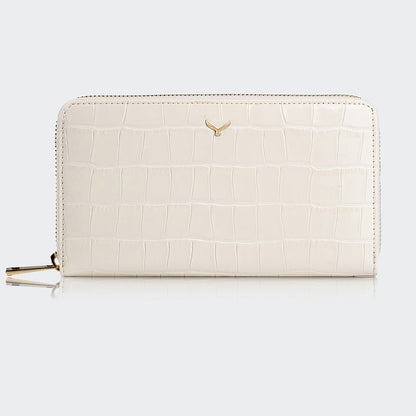 Women Large Leather Wallet With Triple Compartments