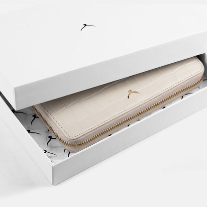 Women Large Leather Wallet With Triple Compartments