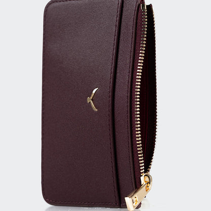 Women Leather Card Holder With Zipper
