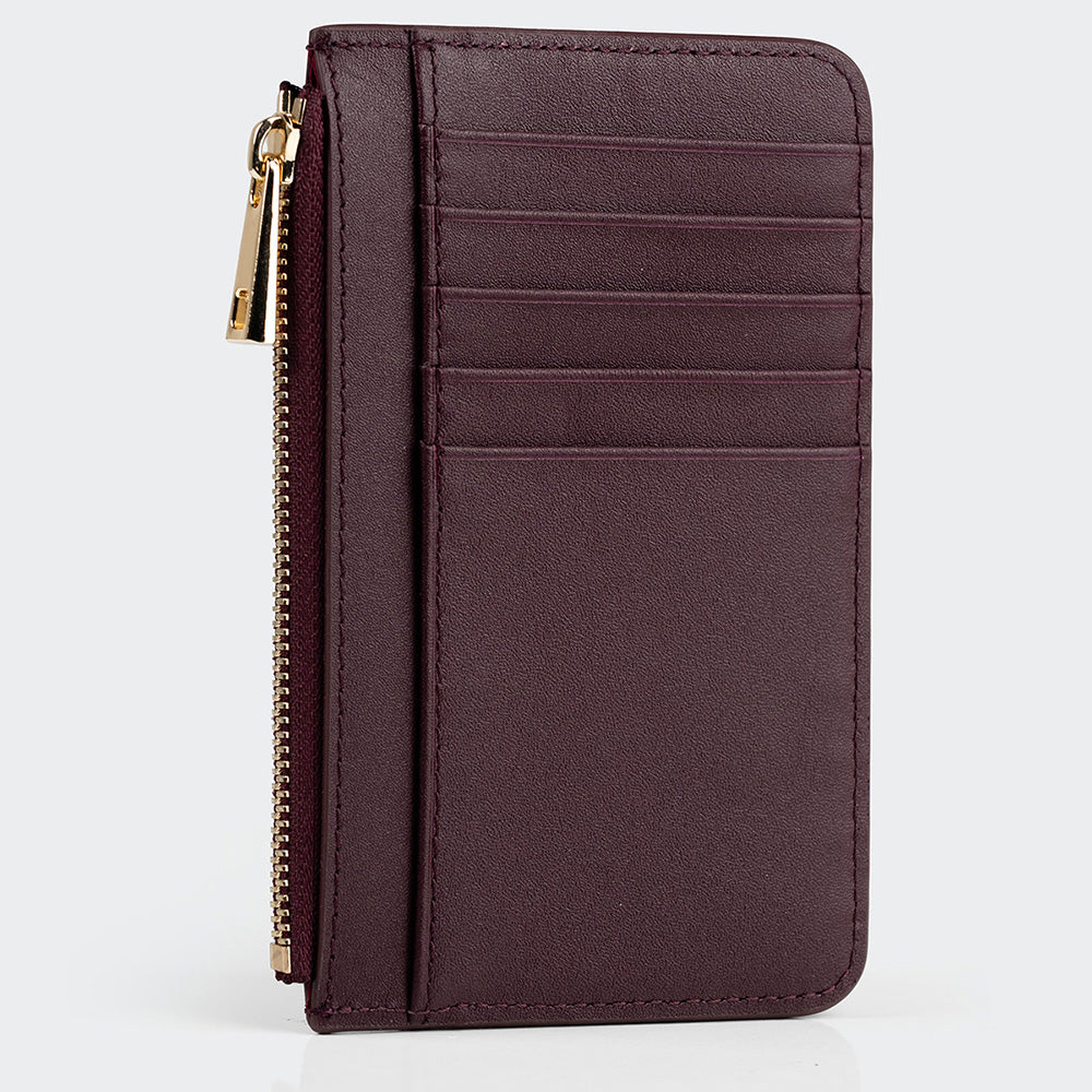 Women Leather Card Holder With Zipper