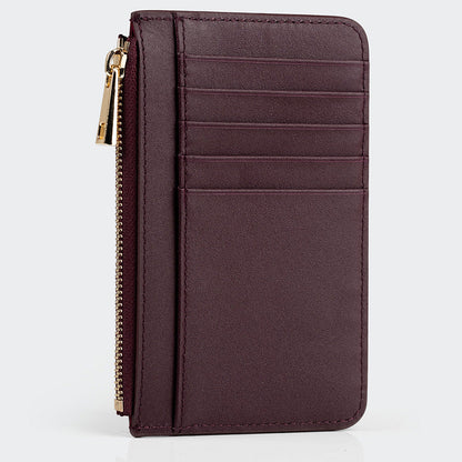 Women Leather Card Holder With Zipper