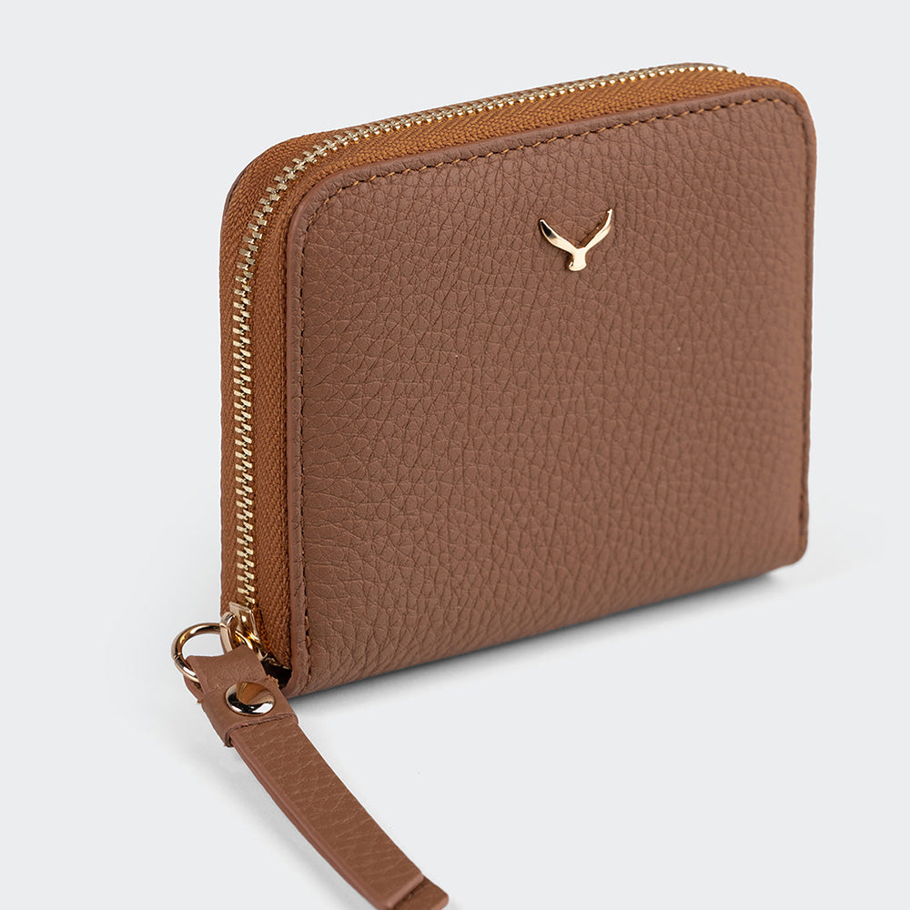 Women Mini Leather Zipper Wallet