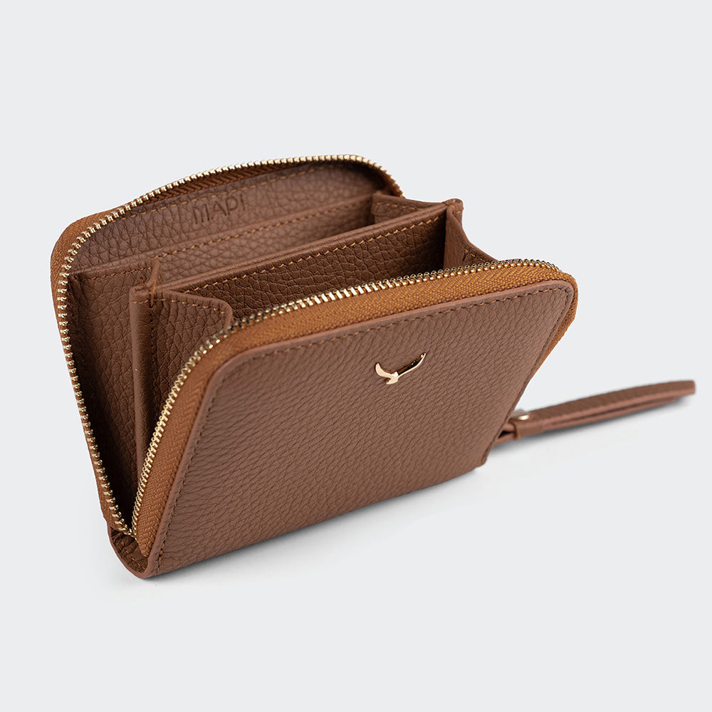 Women Mini Leather Zipper Wallet