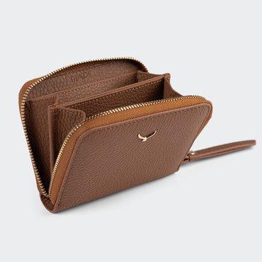 Women Mini Leather Zipper Wallet