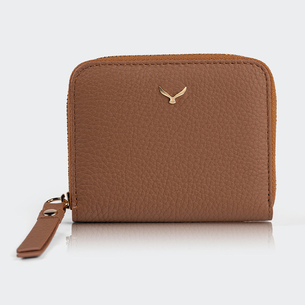 Women Mini Leather Zipper Wallet