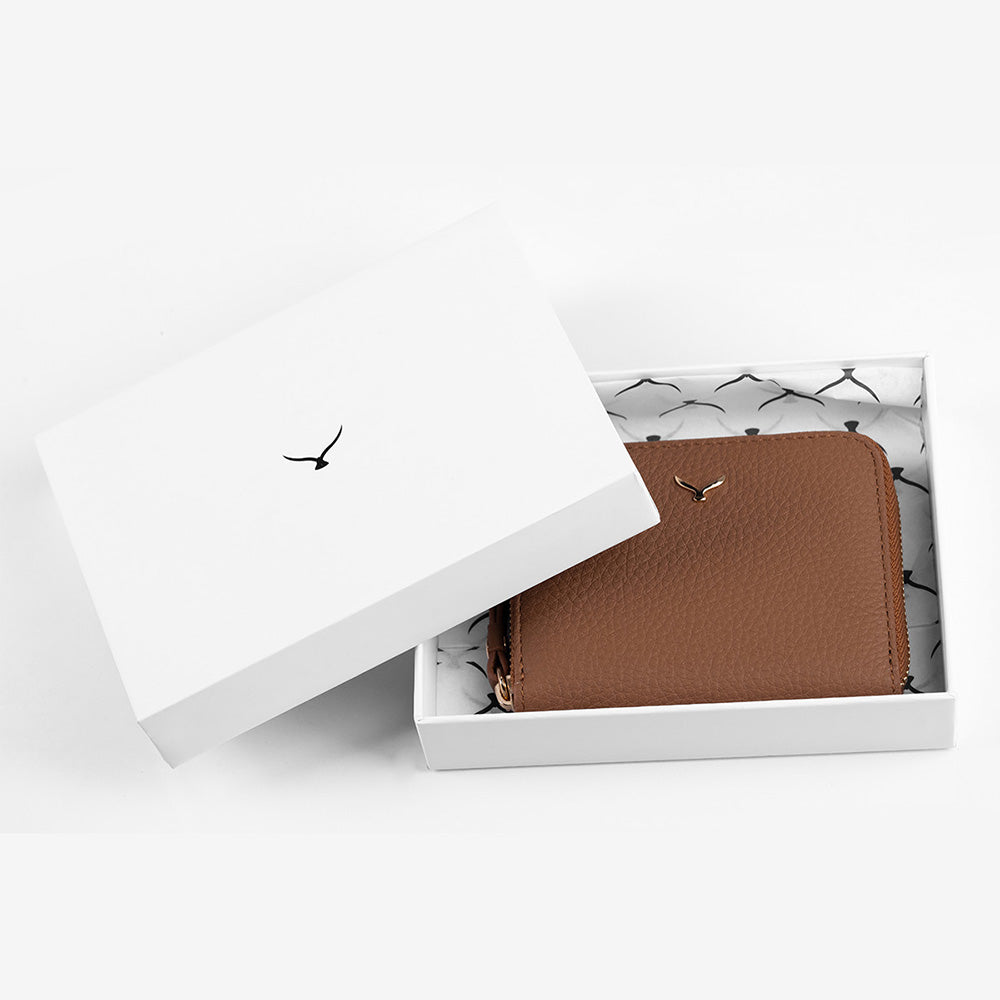 Women Mini Leather Zipper Wallet