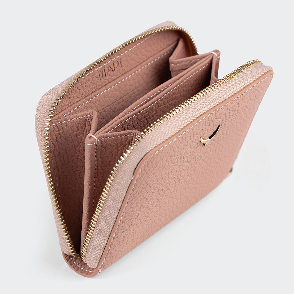 Women Mini Leather Zipper Wallet