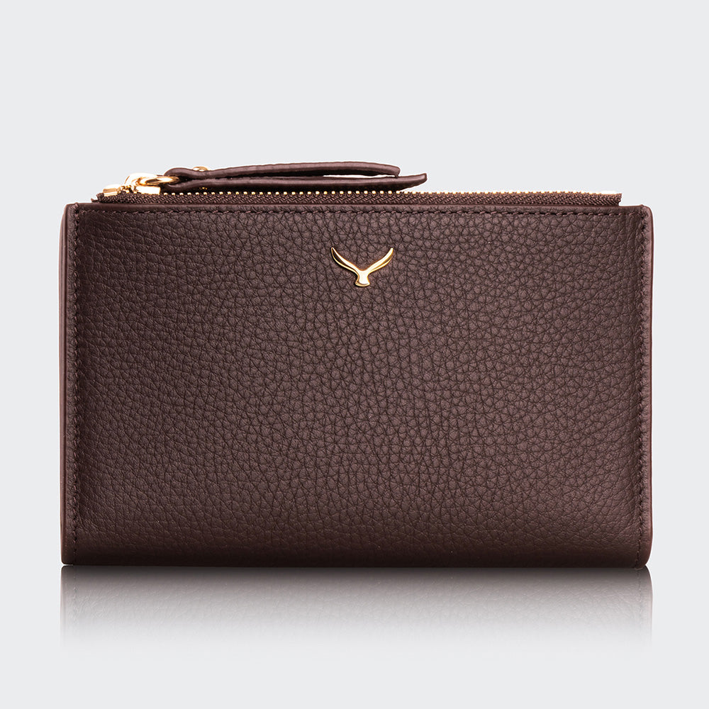 Women Two Pocket Leather Wallet With Magnetic Closure