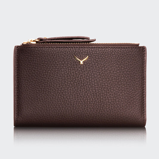 Women Two Pocket Leather Wallet With Magnetic Closure