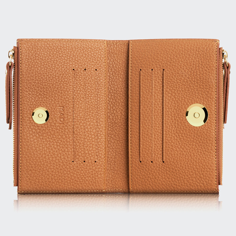 Women Two Pocket Leather Wallet With Magnetic Closure